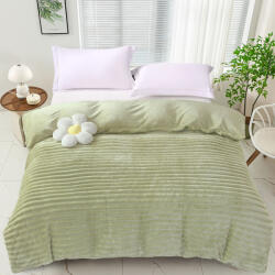 Ralex Pucioasa Patura cocolino verde deschis striata 200x230 cm (RPU-92656) Patura