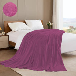 Ralex Pucioasa Patura cocolino mov intens cu aspect tricotat 200x230 cm (RPU-91225) Patura