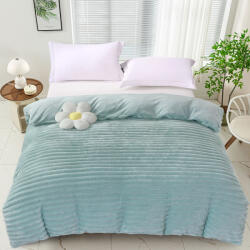Ralex Pucioasa Patura cocolino albastru pastel striata 200x230 cm (RPU-92652) Patura