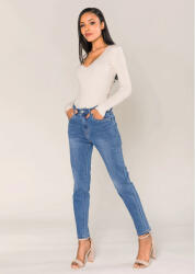 Nina Carter Blugi dama mom fit Nina Carter albastru inchis P189-5 M7 (P189-5MEDIUMBLUE-36)