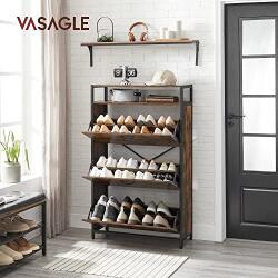 VASAGLE Cipőtároló, Vasagle, fekete, 80x30x131 cm (LBS802B01)