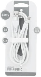 SETTY USB USB-C kábel 1, 2 m 2A KSA-C-1.220 fehér (154671)