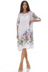 RohBoutique Rochie oversize din in cu imprimeu floral Alb Roh DR4827