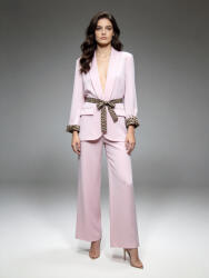  Beunique Fashion párduc mandzsettás palazzó nadrágos párduc öves szett Soft Pink One Size