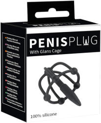 You2Toys Penisplug - szilikon makk ketrec dilátorral (fekete)
