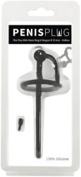 Penisplug - szilikon dilátor makkgyűrűvel (0, 6mm) - fekete