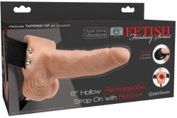 Pipedream Fetish Strap-On 6 - felcsatolható, üreges vibrátor (natúr)