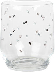 Clayre & Eef Set 6 pahare sticla Inimioare Ø 8x9 cm / 300 ml (BHSGL0005deco) Pahar