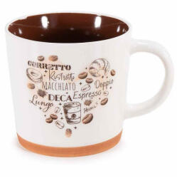 Decorer Cana cafea portelan alb maro Ø 9, 5 cm x 9 H, 350 ml (A71.49.61A)