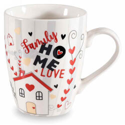 Decorer Cana portelan multicolor in cutie cadou Family Home 8.5x10.5 cm, 350 ml (A72.12.55C)