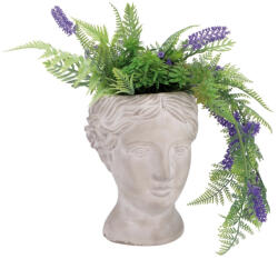 AdTrend Vaza ceramica cu plante artificiale verzi mov 18 x 18 x 32 cm (107030A)