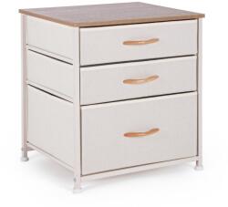 Bizzotto Noptiera 3 sertare din metal si lemn natur 48 cm x 40 cm x 53 h (0210558deco)