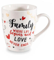 Decorer Cana portelan in cutie cadou Family Home 8.5x10.5 cm, 350 ml (A72.12.55B)