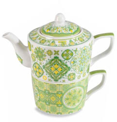 Decorer Set ceainic, ceasca portelan multicolor 17x10x15 cm, 450 ml, 250 ml (A72.12.64A)