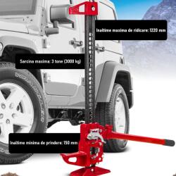 AVEX Cric mecanic destinat OFF-ROAD, model Farm, inaltime 1220 mm (48 inch), sarcina maxima 3 Tone (T121125-6)