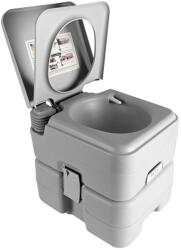  Toaleta portabila turistica cu rezervor apa curata 12 L si reziduala 12L, design compact, maxim 200 kg, 43x34x42 cm, gri (GO-Q16D2)