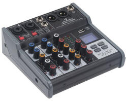 Soundsation MIOMIX 202M - 4-csatornás Professzionális Audió keverő Media Player, BT és Digital Echo effektel