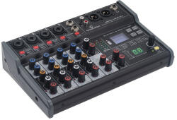 Soundsation MIOMIX 404FXM - 6-csatornás Professzionális Audió keverő Media Player, BT és 24-bit Digital Multi-Effect funkcióval