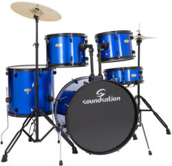 Soundsation EDK22B-BL - 5 részes dobszett, hársfa testtel, sárgaréz cintányérokkal, Kék - hangfenyshop