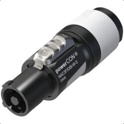 Neutrik NAC3FXXB-W-S powerCON lengő hálózati kimenet, szürke, 6-12 mm átmérőjű kábelhez - hangfenyshop