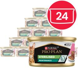 PRO PLAN Sterilizált konzerv macskáknak tonhal- és lazacpástétommal 24x85g
