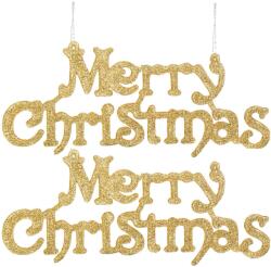 SPRINGOS Karácsonyi dekoráció 2 db " Merry Christmas" - arany (CA0780)