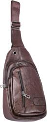 Donbolso Borseta crossbody unisex, de umar sau de mana din piele, Donbolso, 3 compartimente, 30 X 16 X 10 cm, Maro Inchis (DONB-000388)