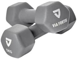VIA FORTIS Set 2 gantere VIA FORTIS, 2x5 Kg, premium, din fonta cu invelis din neopren (4260712750327)