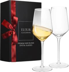 Elixir Glassware Set 2 pahare premium, ELIXIR GLASSWARE, din Cristal, 414 ml, potrivit pentru degustari, nunta, aniversari, petreceri, Transparent (662187717494) Pahar