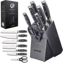 Orient Set de cutite pentru bucatarie, Orient, Origin Series, 8 piese, suport design granit, premium, Otel Inoxidabil german X50 Ultra+, Negru (5060535840835)