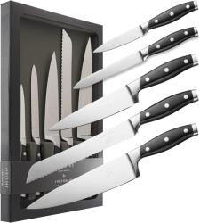 Orient Set cutite de bucatarie Orient, Origin Series, 5 piese, din otel inoxidabil german X50 Ultra +, Negru (5060535841795)