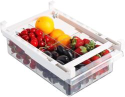 KURTZY Organizator glisant pentru frigider Kurtzy, 30 x 20 x 9 cm, fixare pe raft, plastic fara BPA, cutie depozitare legume, fructe si alimente, Transparent (5060912648764)