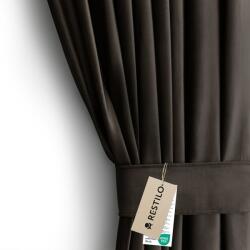 AmeliaHome Sötétítő függöny VELVET barna szalag bársony 140x270 AmeliaHome