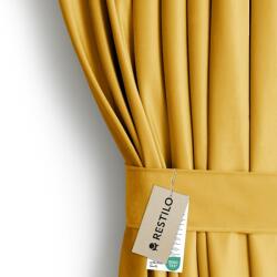 AmeliaHome Sötétítő függöny VELVET mustársárga szalag bársony 140x245 AmeliaHome