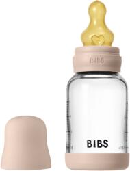 BIBS - Set complet biberon din sticla anticolici cu tetina din latex, flux lent, 120 ml, Blush (5019244)