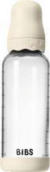 BIBS - Set complet biberon Boheme din sticla anticolici cu tetina din latex, flux mediu, 240 ml, Ivory (50202216)