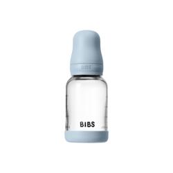 BIBS - Set complet biberon din sticla anticolici cu tetina din latex, flux lent, 120 ml, Baby Blue (5019231)