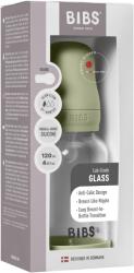 BIBS - Set complet biberon din sticla anticolici cu tetina din silicon flux lent, 120 ml, Sage (50191250)