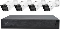 PNI House IPMAX POE 3 Biztonsági kamera készlet, NVR 4 POE porttal, ONVIF és 4 3MP IP kamera, kültéri, Power over Ethernet, chipérzékelés, mozgásérzékelés, 4 kábel, tápegység, egér