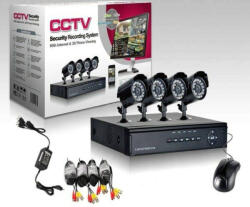 Bewello CCTV Komplett Megfigyelő Rendszer 4 Kamerás éjjellátó szett, dvr rögzítővel (cctv4)