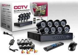  SPRINTER 8 kamerás komplett megfigyelő kamerarendszer, CCTV online megfigyelő szett 8db színes kamera, 24 infra LED, kül- és beltéri HDMI, online (8KAMCCTV)