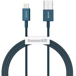 Baseus BASKBK47446 Superior, USB A apa - Lightning apa, 2.4 A, 480 Mbps, 1 m, Kék, Gyorstöltő adatkábel (BASKBK47446)