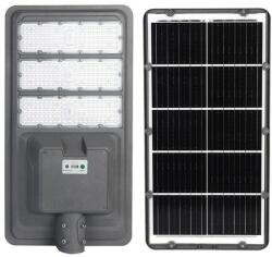 Flippy napelemes utcai lámpa, IP65, fényérzékelővel, 510 SMD LED, 5000 lm, 53 W-os panel, 500 W teljesítmény, 12-16 óra üzemidő, távirányítóval, csapszeggel rögzíthető, utcára vagy kertbe, ma