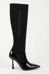 Karl Lagerfeld KL31373 fekete bőr és textil csizma, 37 EU méret