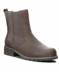 Clarks Orinoco Hot női bokacsizma - bélelt Chelsea fazon, nubuk bőr - méret 36 - szürke, kényelmes téli lábbeli, csúszásmentes talp, meleg belső bélés