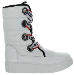 Juicy Couture Diletta női hótaposó - bélelt téli csizma fényes nejlon felsőrésszel - méret 38 - fehér, platform talp, nappa pu, divatos bakancs nőknek