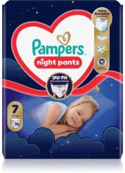 Pampers Night Pants Size 7 scutece de unică folosință tip chiloțel pentru noapte 15+ kg 35 buc
