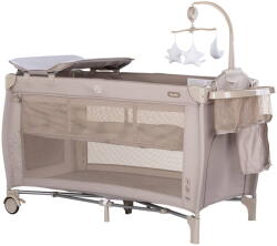 Chipolino Patut Pliabil Chipolino Bella de la Nastere pana la 15KG Include Saltea de Infasat Carusel si Geanta Transport Latte (KOSIB0262LA)