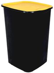 BELLI e FORTI RECYCLING szelektív kuka, fekete, műanyag, sárga fedél, 50 l