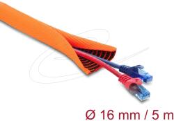 Delock Kábelvédő hüvely fekete kopásjelzővel önzáró kétrétegű 5 m x 16 mm narancssárga DL19027 (DL19027)